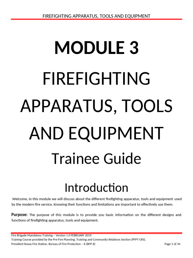 Firefighting Tools and Equipment Guide | PDF | Fire Engine | Firefighting