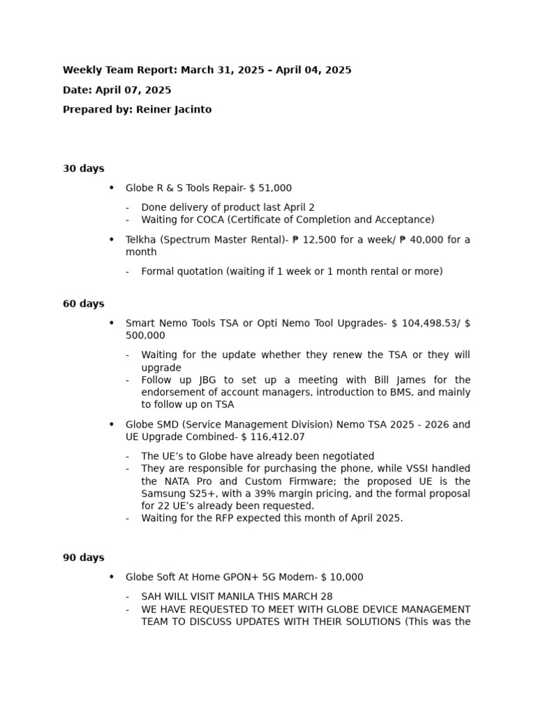 Weekly Report. April 7 | PDF | Computing