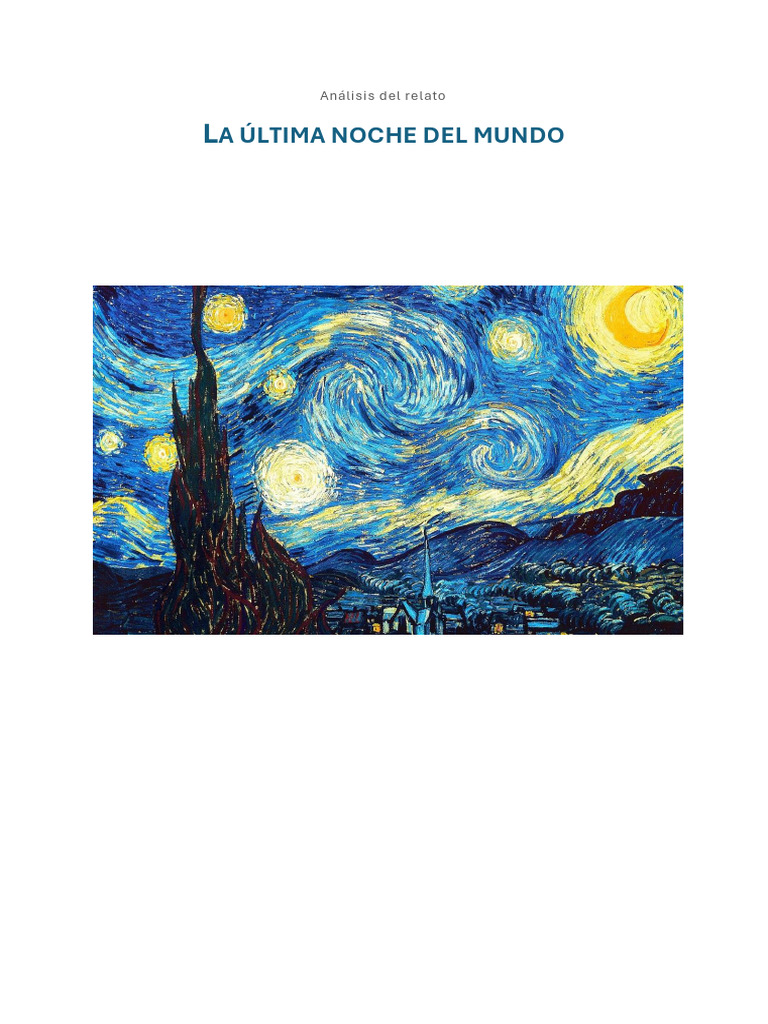 Análisis de "La última noche del mundo" | PDF | Cuentos | Las emociones