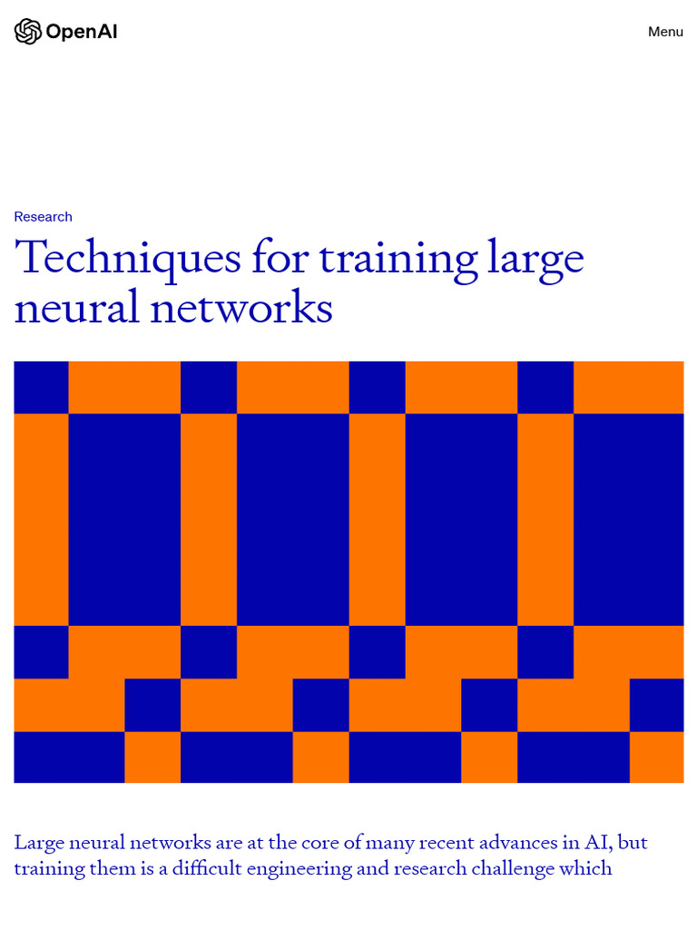 Techniques for Training Large Neural Networks | PDF | Parallel ...