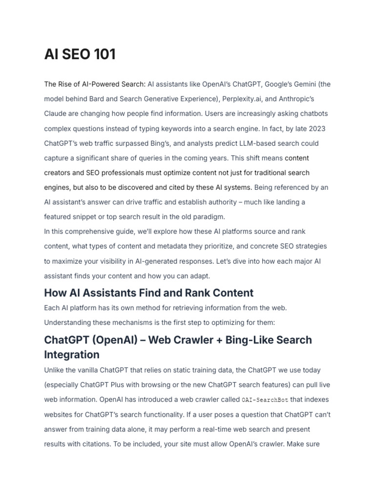 Optimizing SEO for AI-Powered Search | PDF | Search Engine Optimization ...