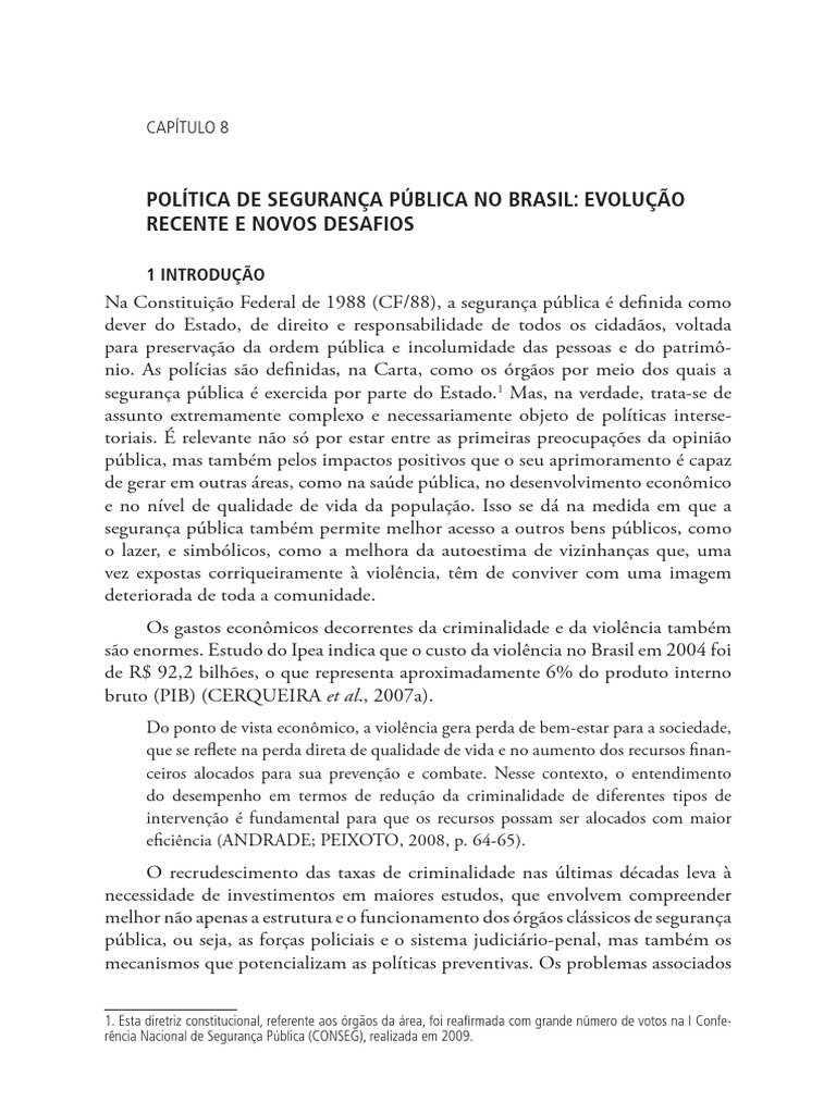 Desafios da Segurança Pública no Brasil | PDF | Sociologia | Emenda ...
