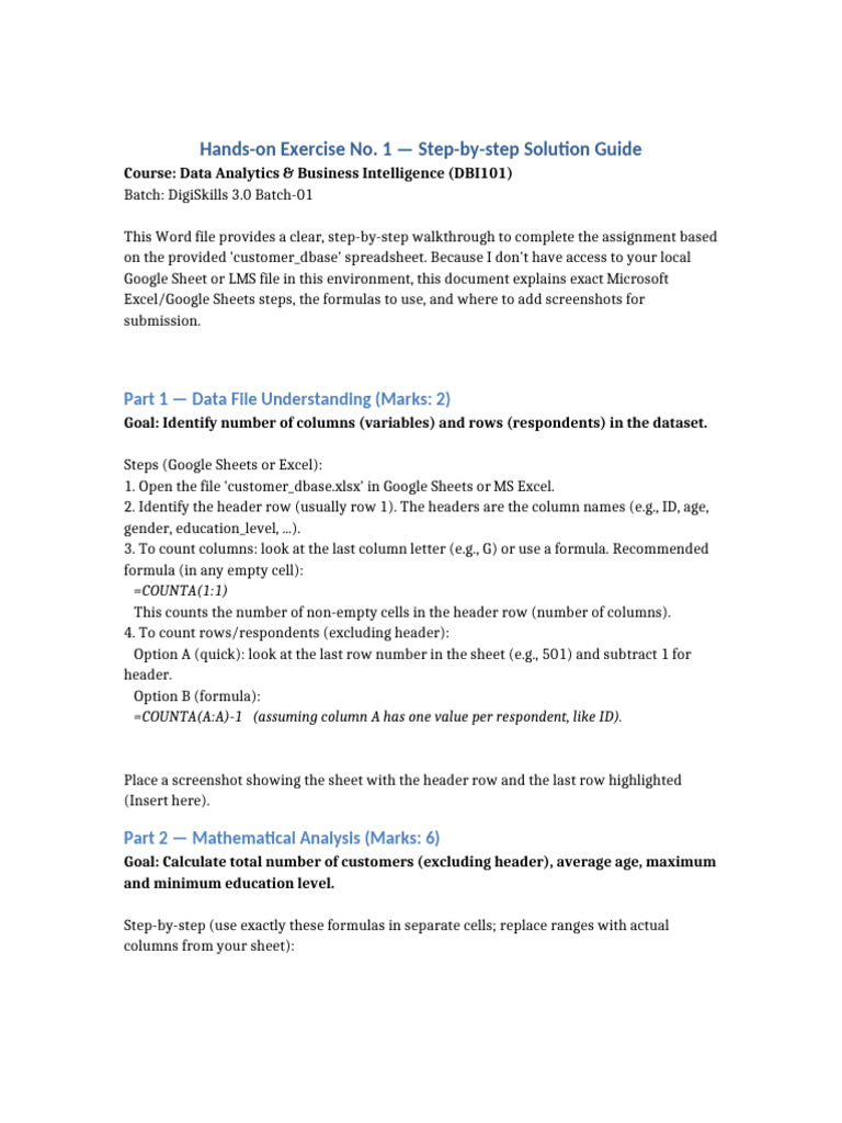 Step-by-Step Data Analysis Guide | PDF | Microsoft Excel | Spreadsheet