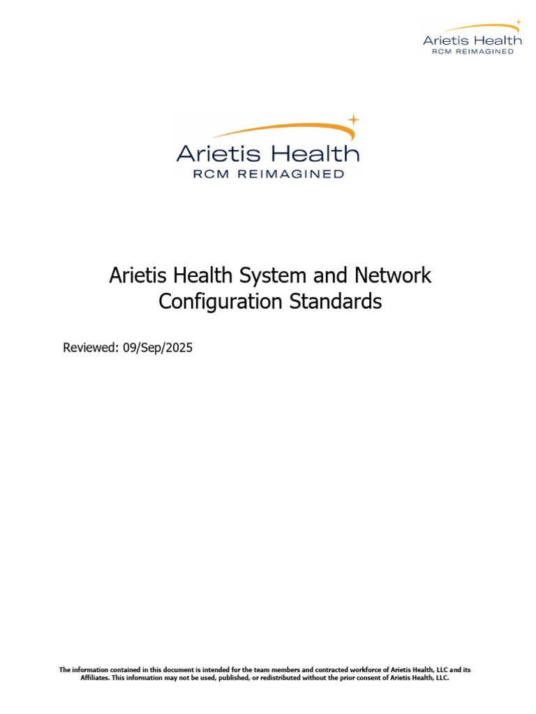 Arietis Health Configuration Standards | PDF | Computer Network ...