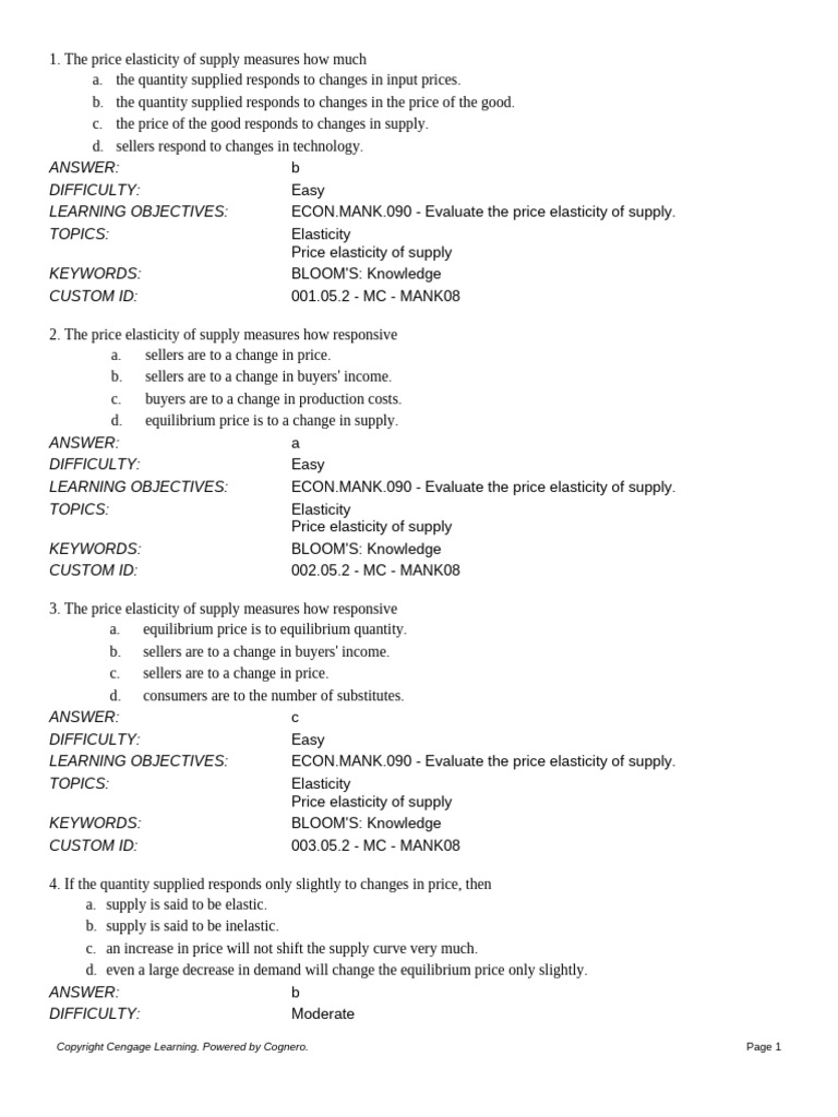 Understanding Price Elasticity of Supply | PDF | Elasticity (Economics ...