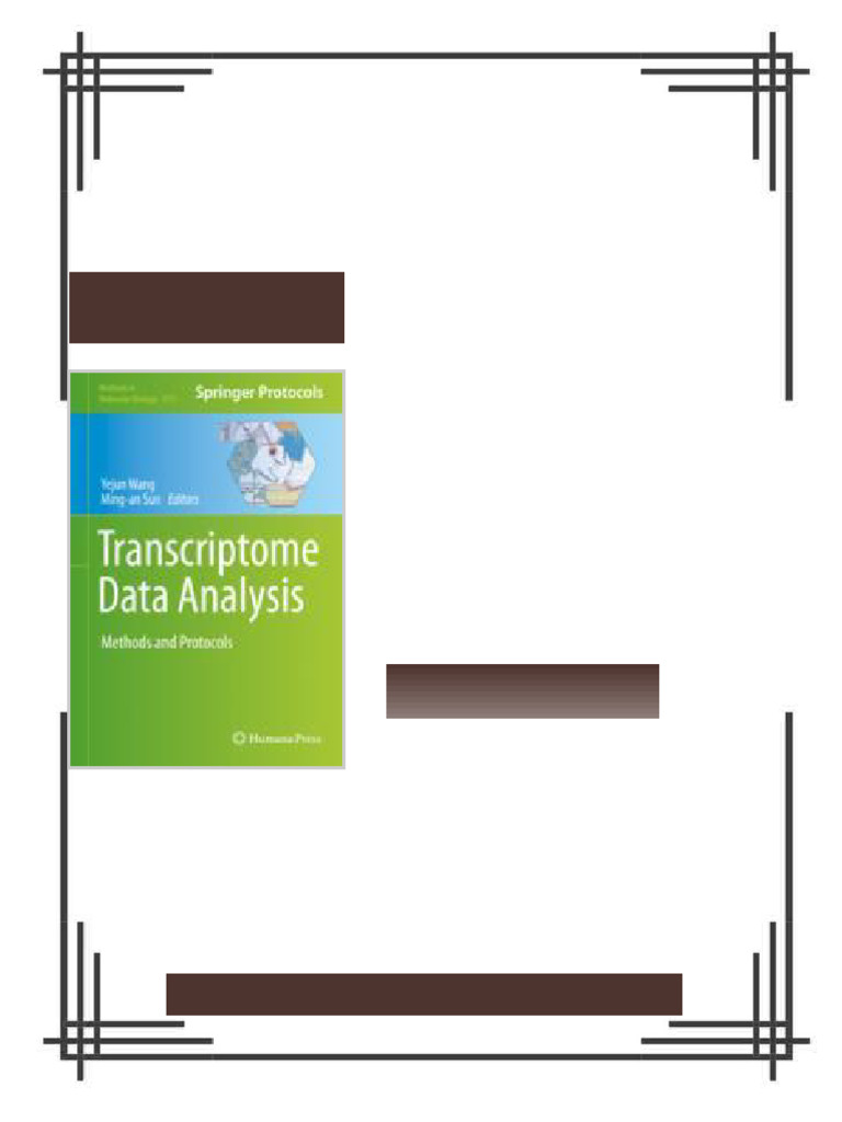 Transcriptome Data Analysis Methods and Protocols 1st Edition Yejun ...