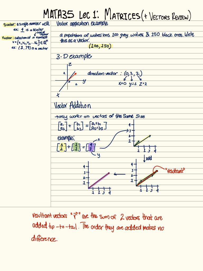 Lec 1 - Matrices | PDF