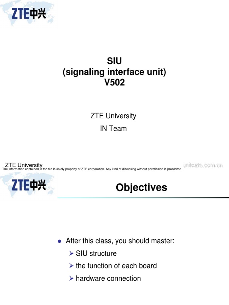 ZTE SIU Structure and Function Overview | PDF | Router (Computing ...