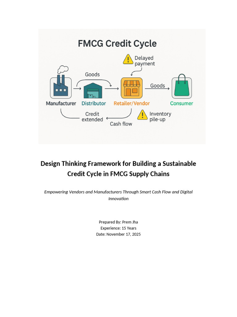 Sustainable Credit Cycle in FMCG Supply Chains | PDF | Design Thinking ...
