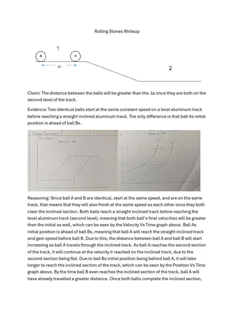 Ball Motion Analysis on Inclined Track | PDF