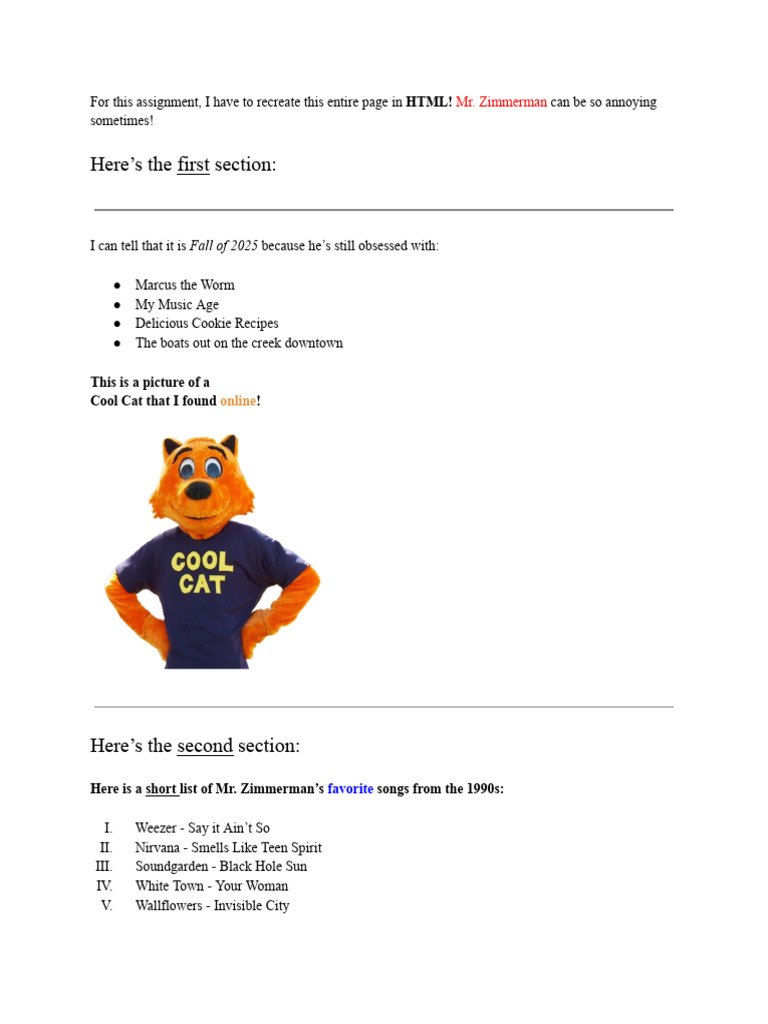 More HTML Practice - Fall 2025 | PDF