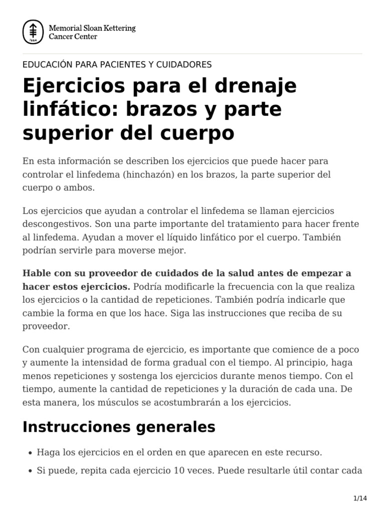 Ejercicios para Drenaje Linfático en Brazos | PDF | Mano | Hombro
