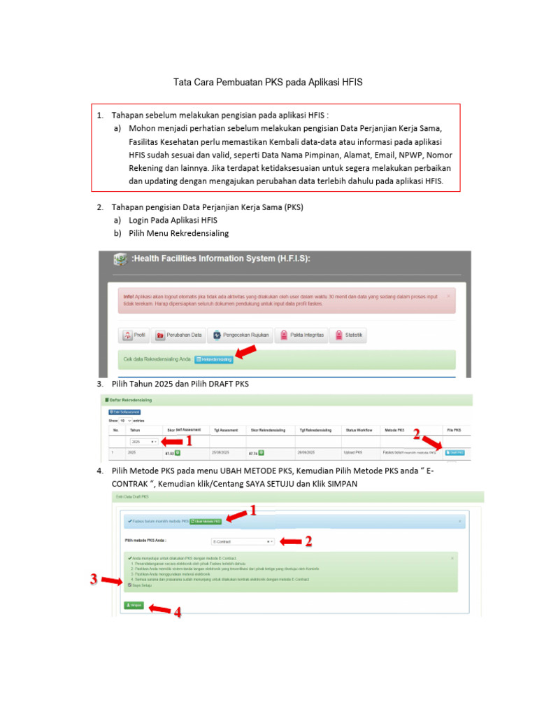 Panduan Pembuatan PKS di HFIS | PDF
