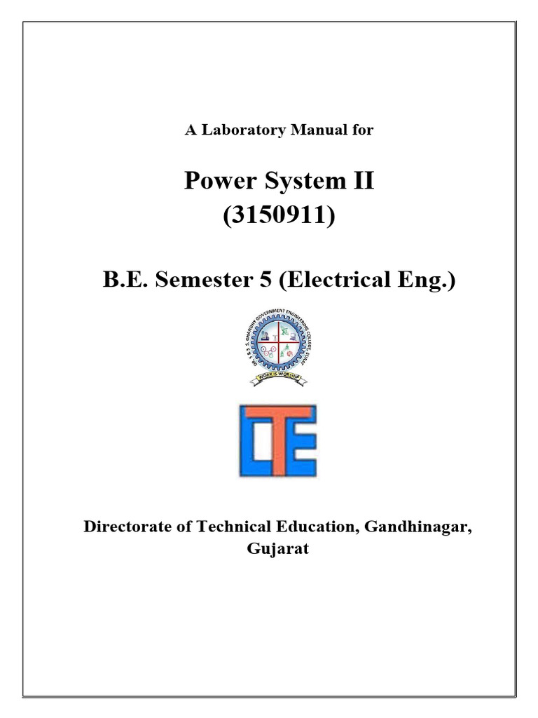 Power System II Lab Manual for Engineers | PDF | Ac Power ...