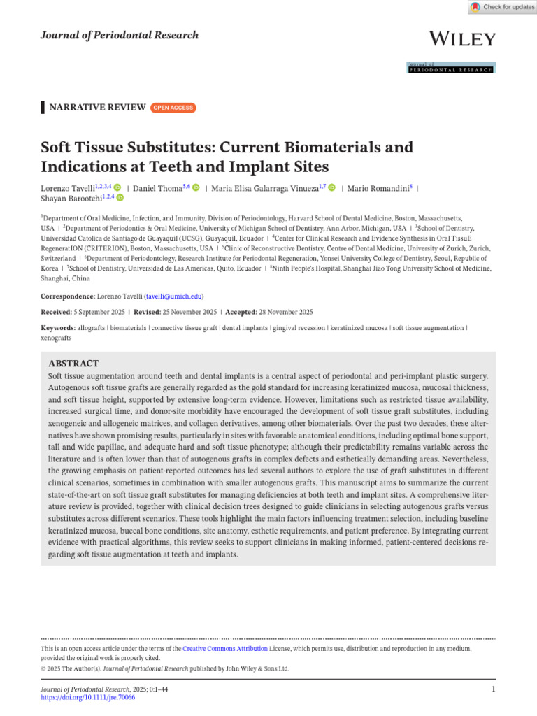 Soft Tissue Substitutes in Dentistry | PDF | Dental Implant ...