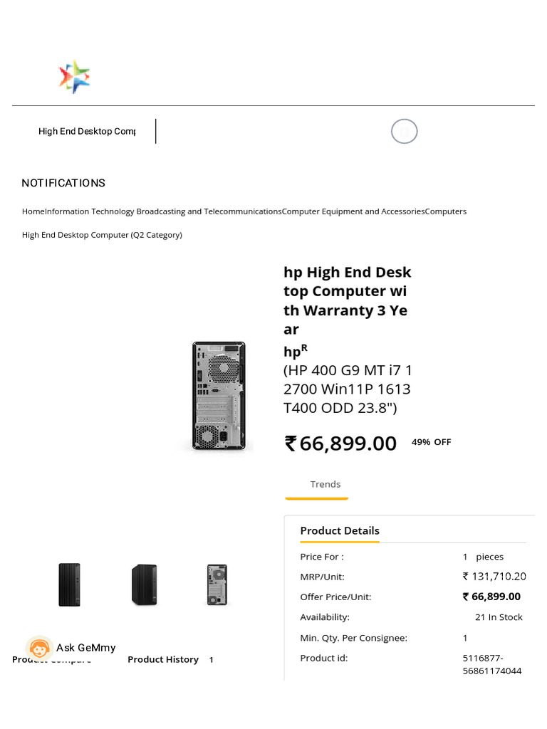 Buy HP High End Desktop Computer With Warranty 3 Year Online ...