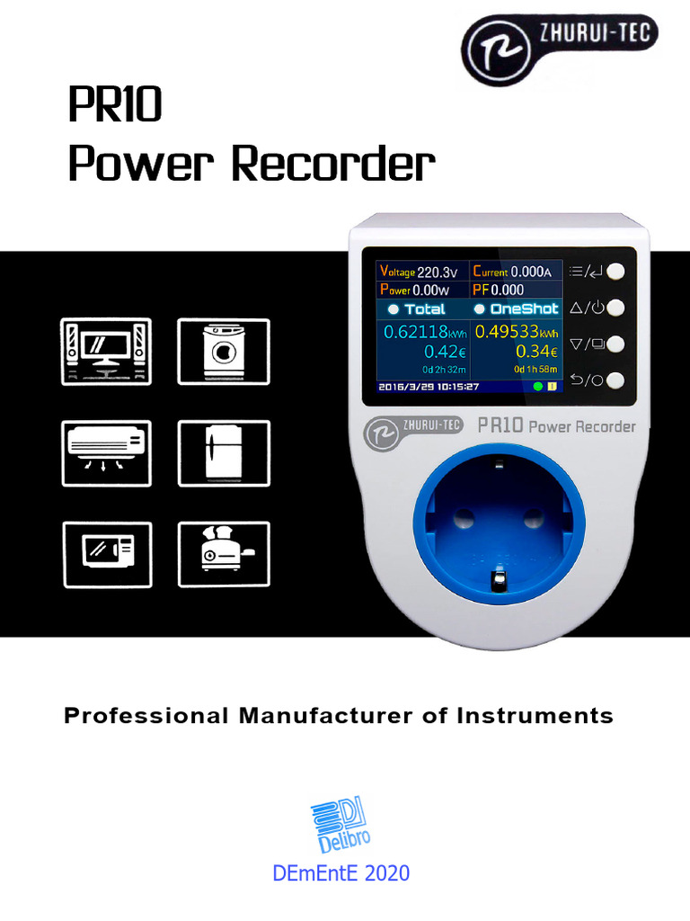 PR10 Power Recorder User Manual | PDF | Power Supply | Menu (Computing)