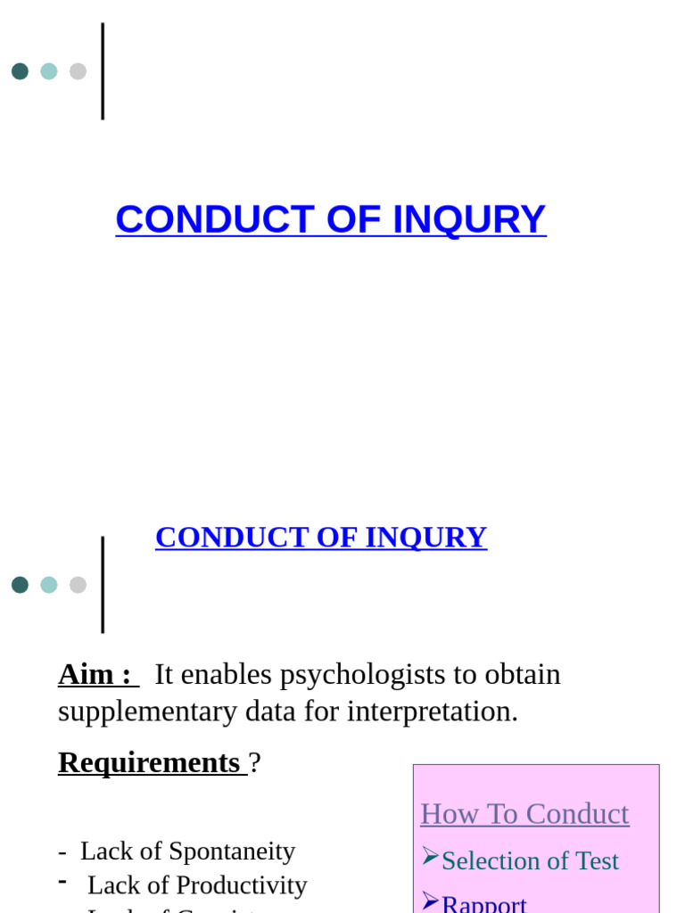Conduct of Inquiry-TO | PDF