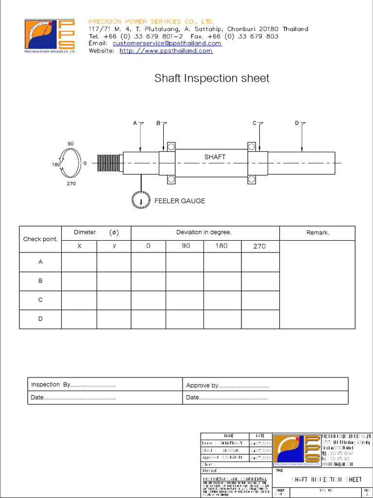 Shaft Inspection Sheet Template | PDF
