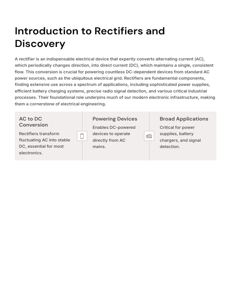 Introduction To Rectifiers and Discovery | PDF | Rectifier | Diode