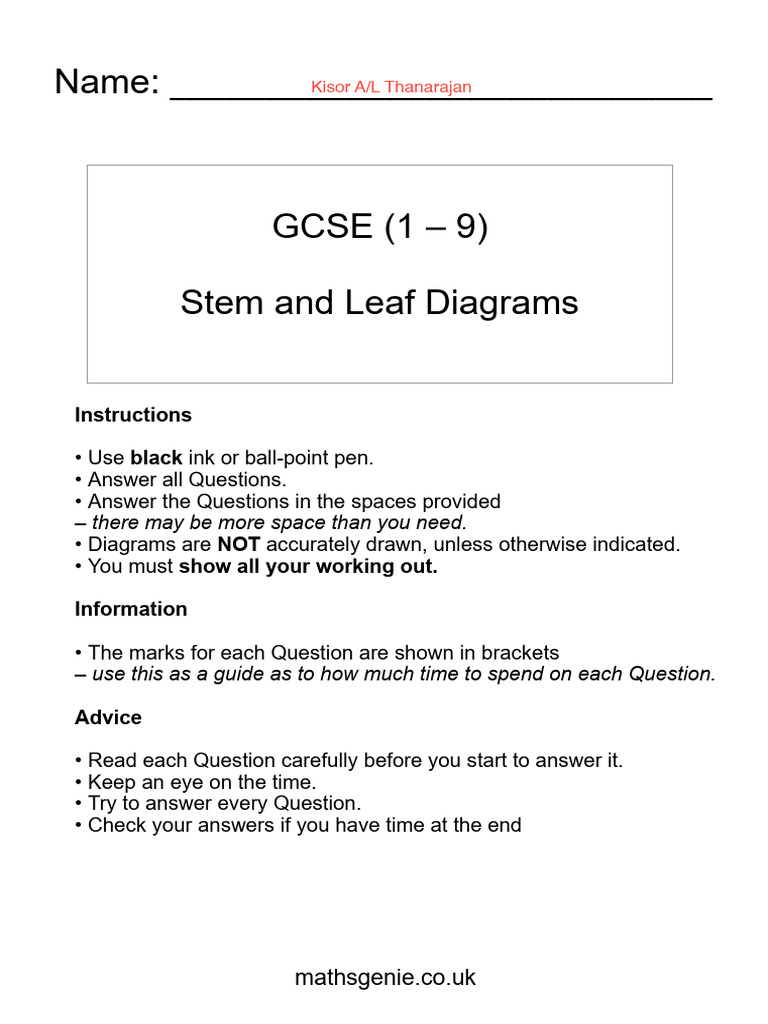 2 Stem and Leaf Diagrams | PDF