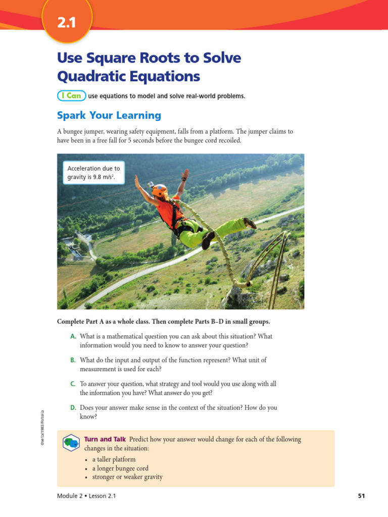 Lesson 1 Use Square Roots To Solve Quadratic Equations | PDF | Square ...