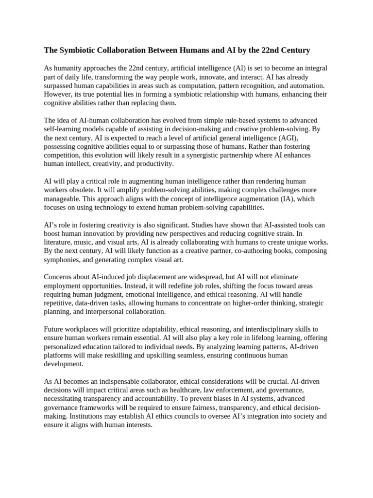 The Future of Coloboration Between Humans and AI LMD May 2025 | PDF ...