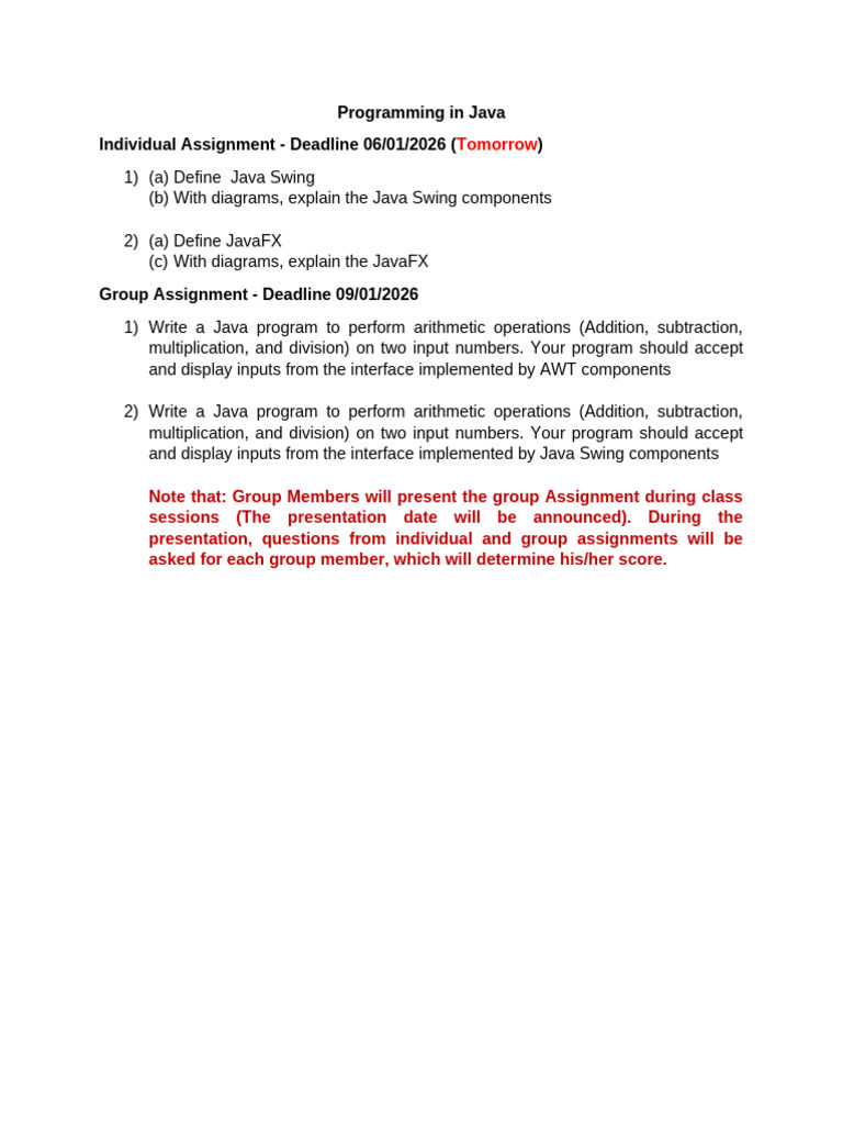 Java Assignments 2025-2026 | PDF