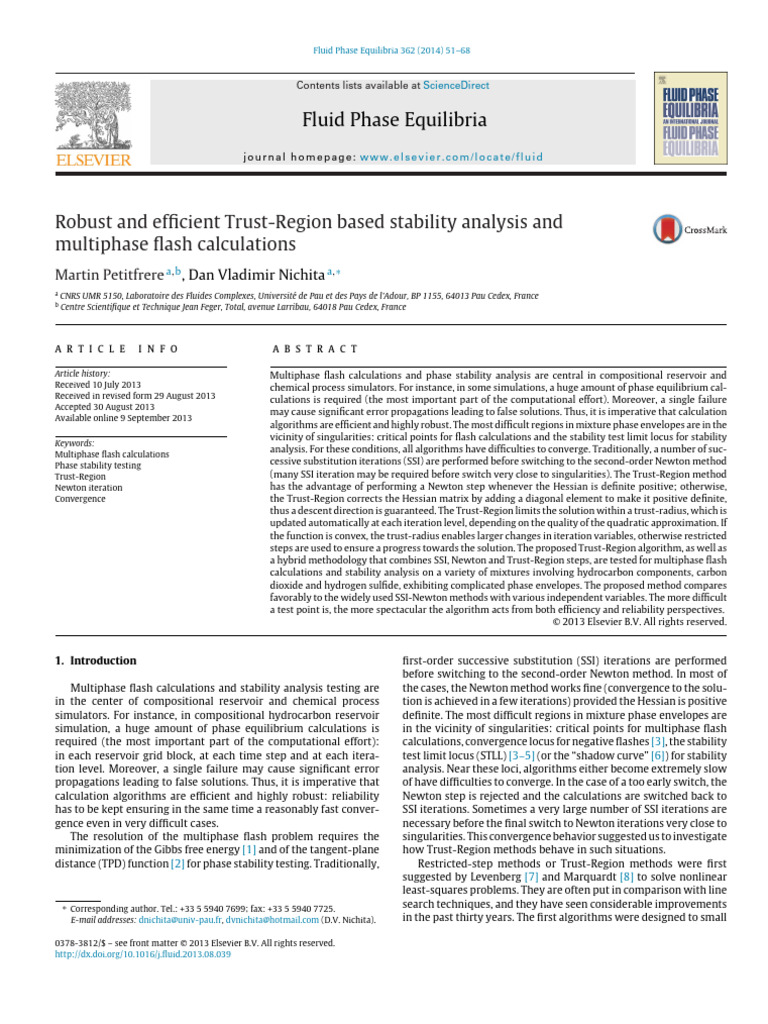 Trust-Region Method for Multiphase Flash Calculations | PDF ...