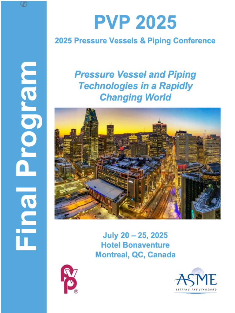 ASME PVP 2025 Conference Overview | PDF | Fracture | Fatigue (Material)