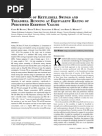 compartsons of kb swings and treadmill running at equivalent rpe values