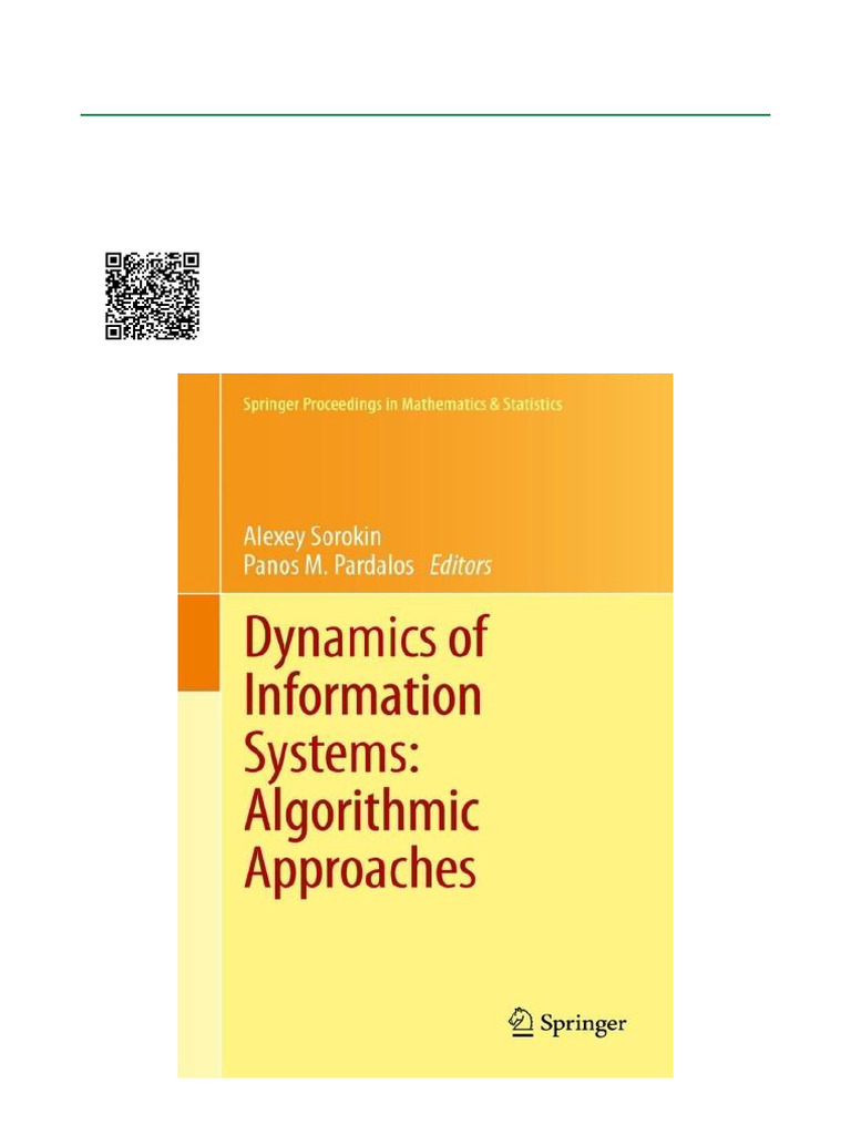 Dynamics of Information Systems Algorithmic Approaches ISBN ...