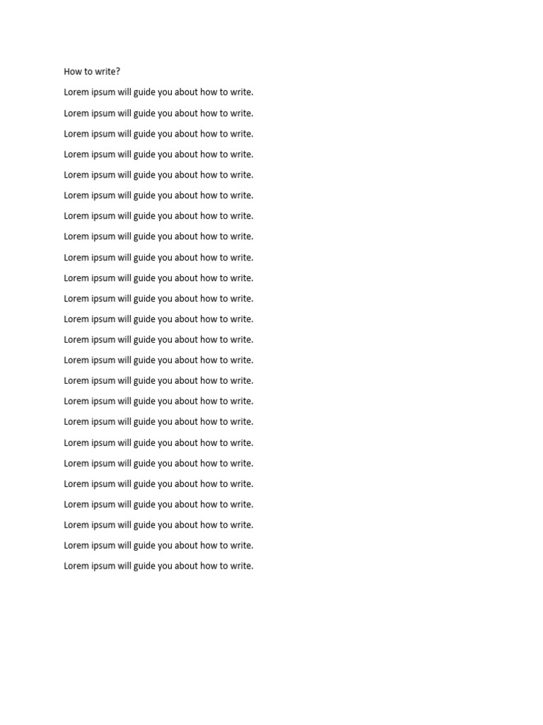 How To Write | PDF