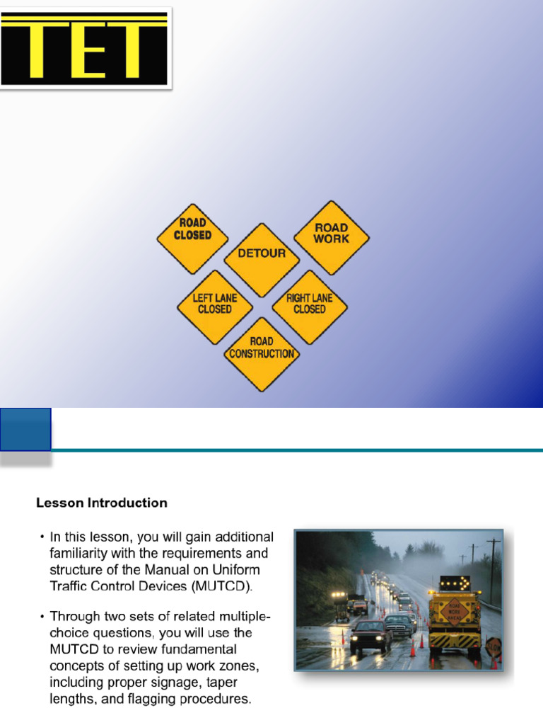 Work Zone Traffic Control Basics | PDF