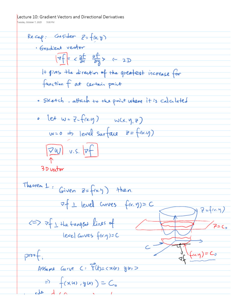 Gradient Vectors & Directional Derivatives | PDF