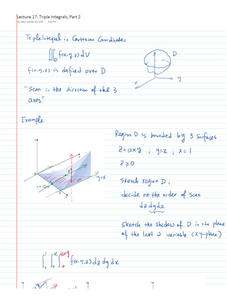 Lecture 17 Triple Integrals, Part 2 | PDF