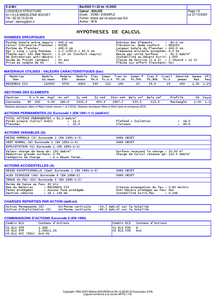 Calcul de solive selon Eurocodes | PDF