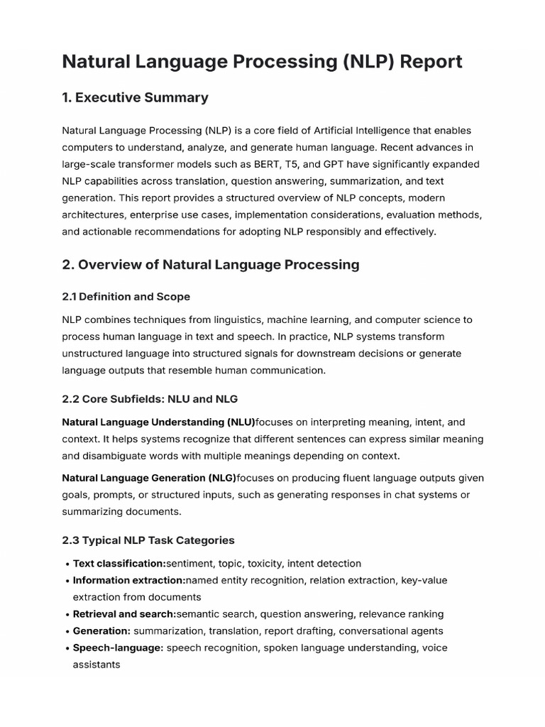 Generate Detailed For NLP | PDF