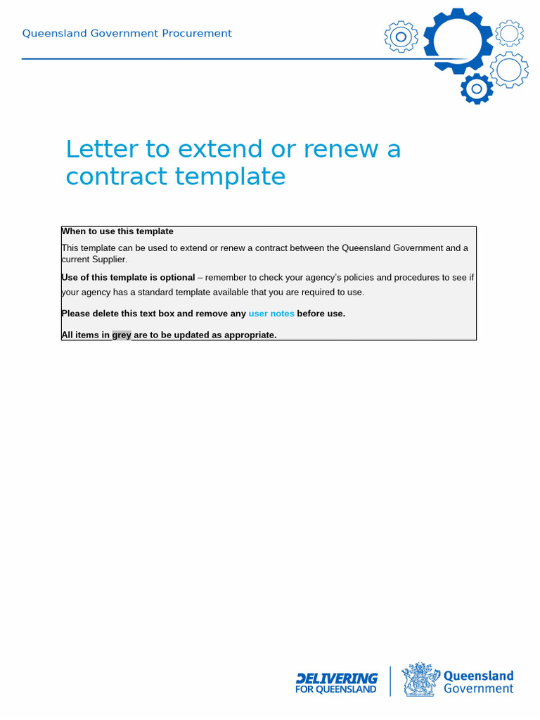 Letter Extend Renew Contract | PDF