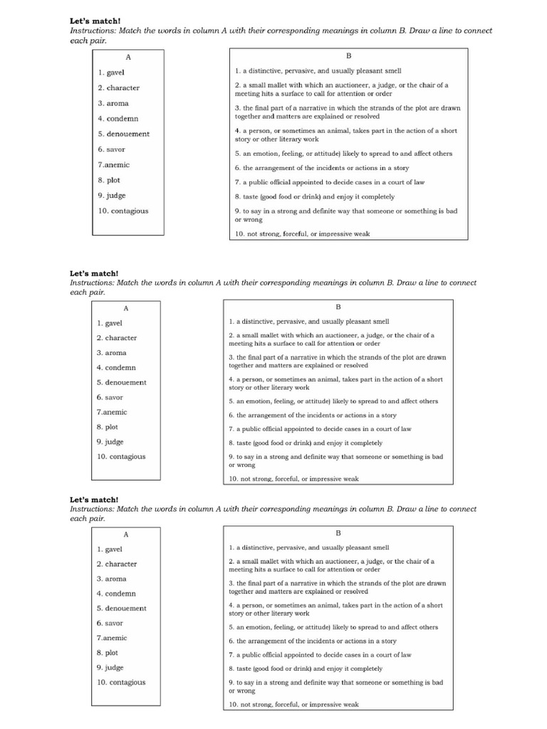 Q2 W1 Word Match | PDF