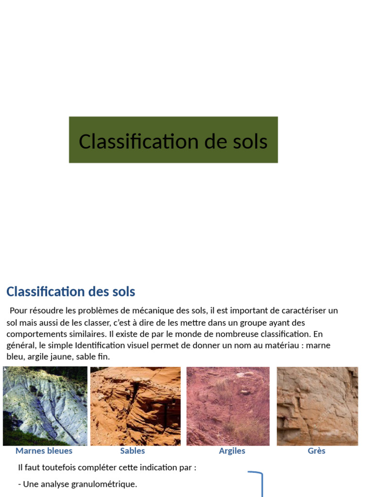 Classification des sols et méthodes d'analyse | PDF | Matériaux ...