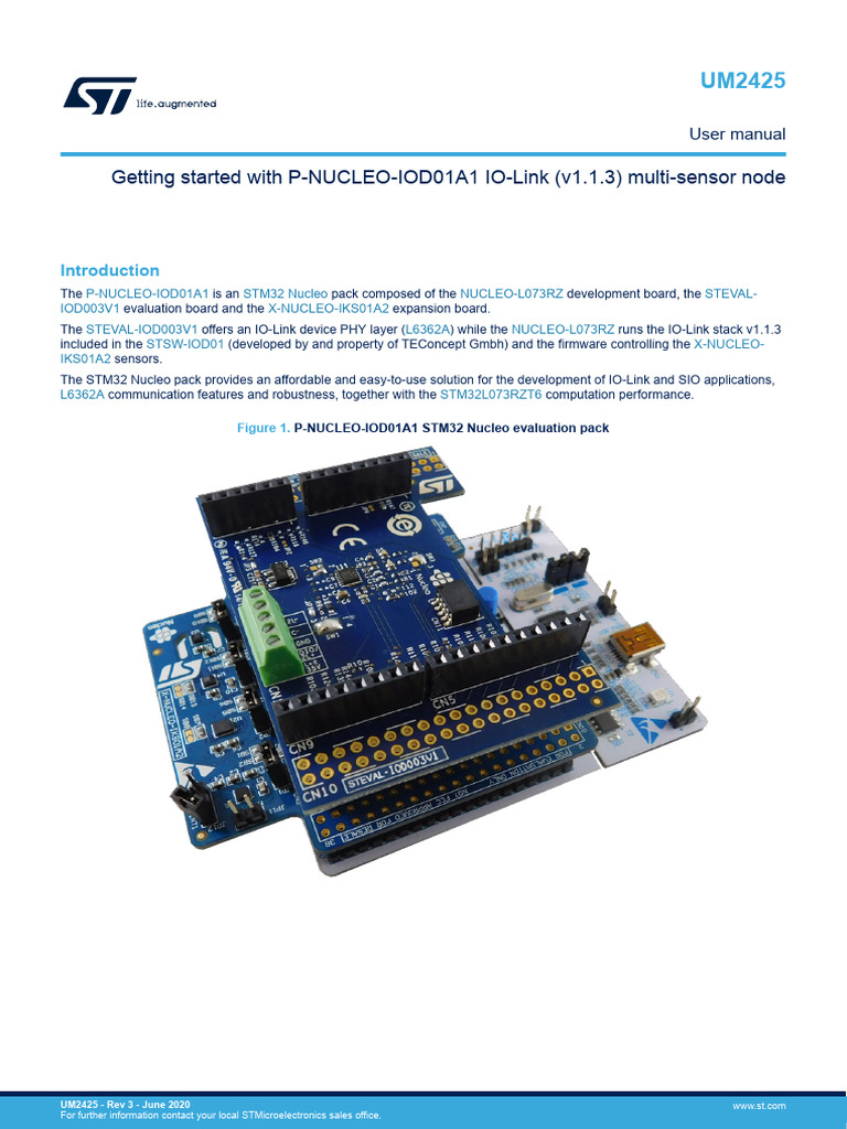 Um2425 Getting Started With Pnucleoiod01a1 Iolink v113 Multisensor Node ...