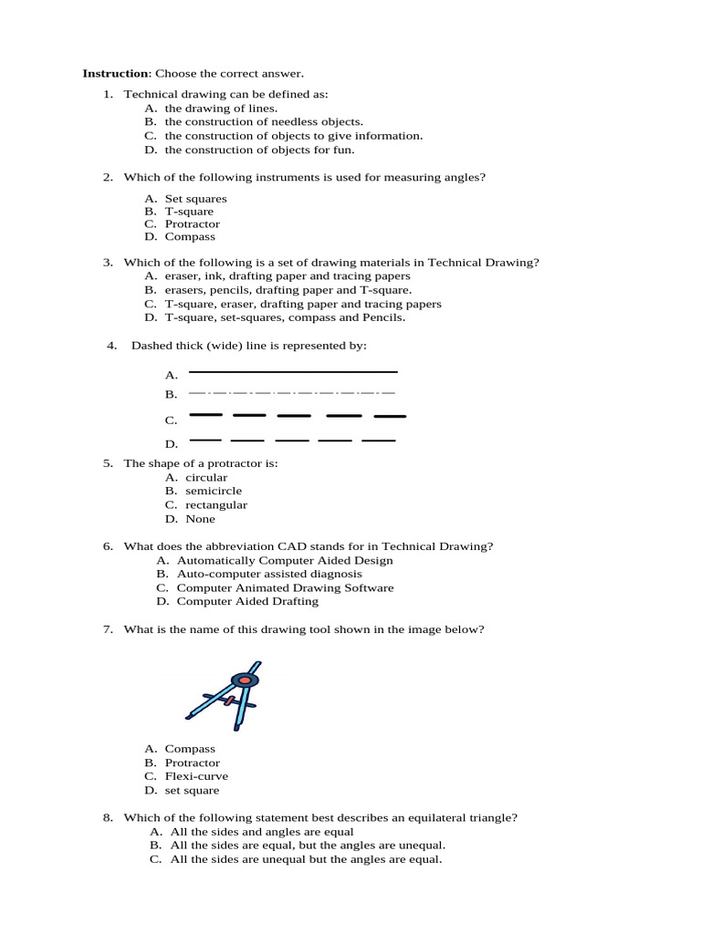 TD Pastpaper Questions | PDF | Circle | Technical Drawing