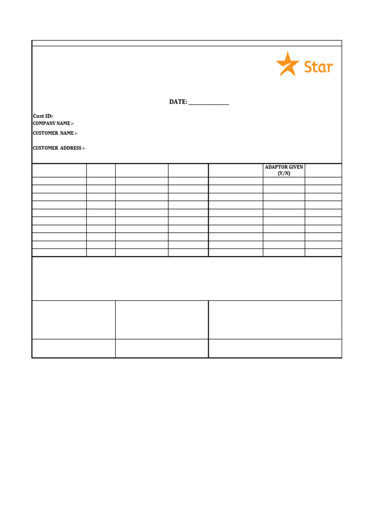 Delivery Acknowledgement Form Template | PDF