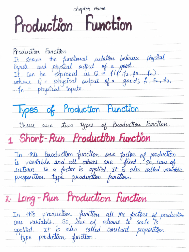 Handwritten Notes Production Function | PDF
