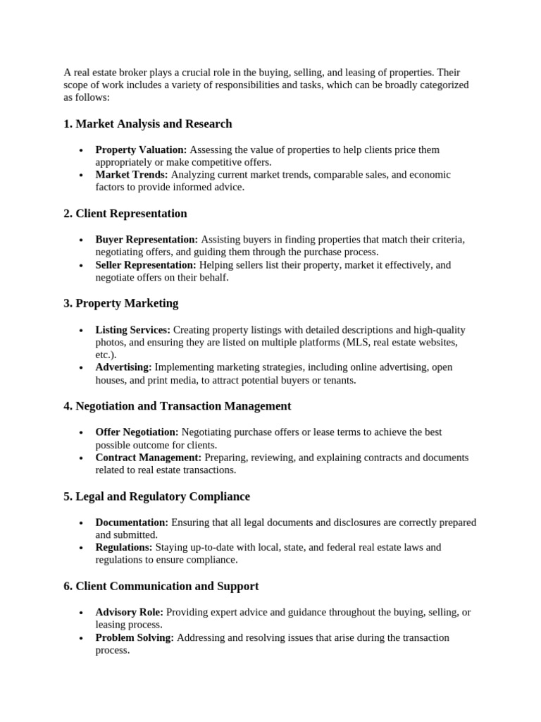Essential Roles of Real Estate Brokers | PDF | Real Estate Appraisal ...