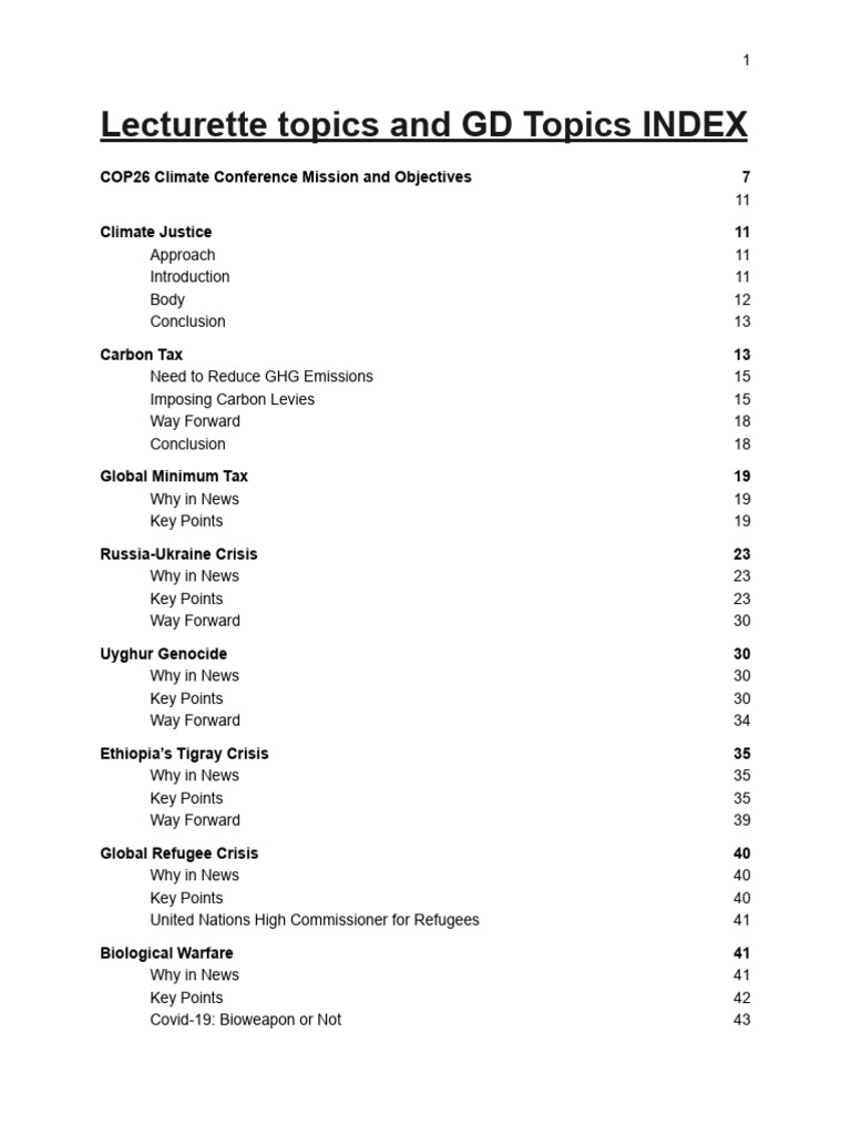 Lecturette Topics and GD | PDF | Carbon Tax | Climate Change