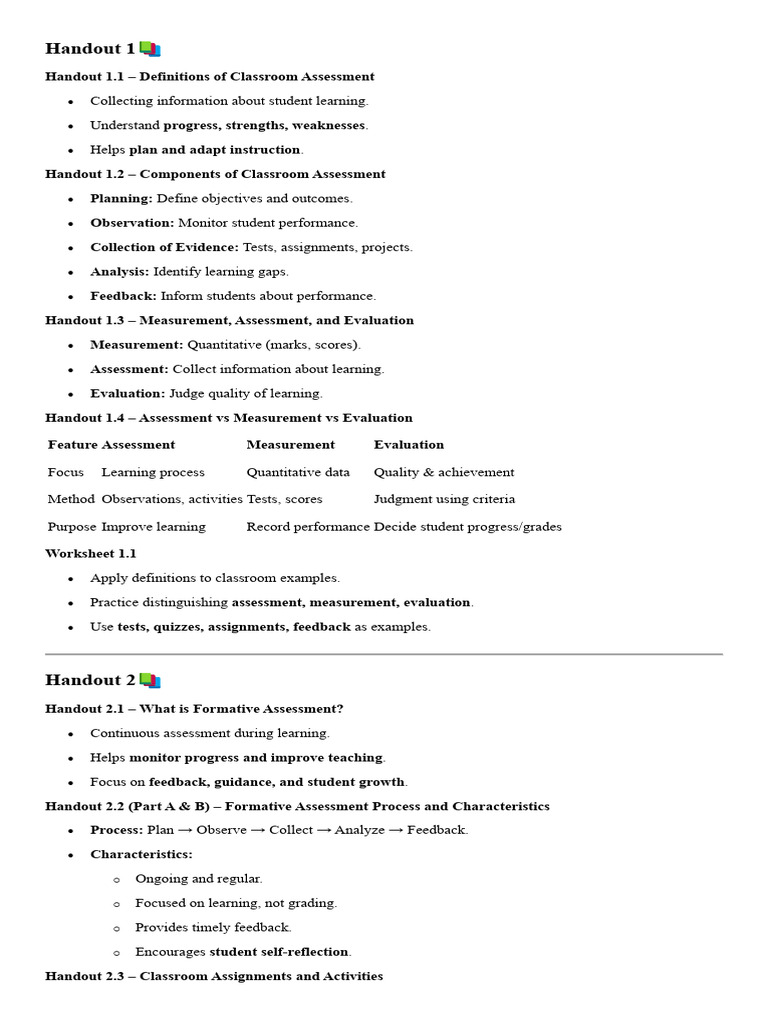 Classroom Assessment Strategies Guide | PDF | Educational Assessment ...