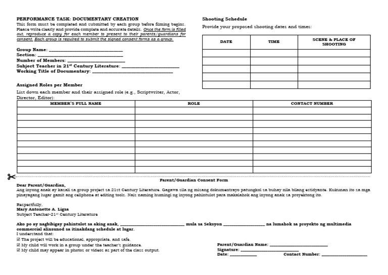 Documentary Creation Consent Form | PDF