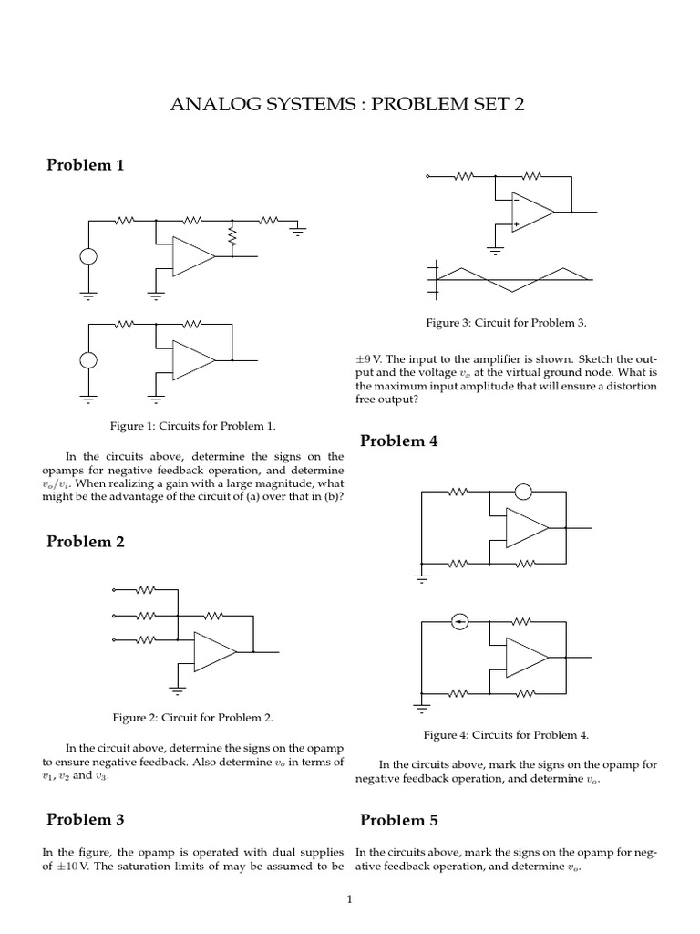 Analog Systems Problem Set Solutions | PDF | Operational Amplifier ...